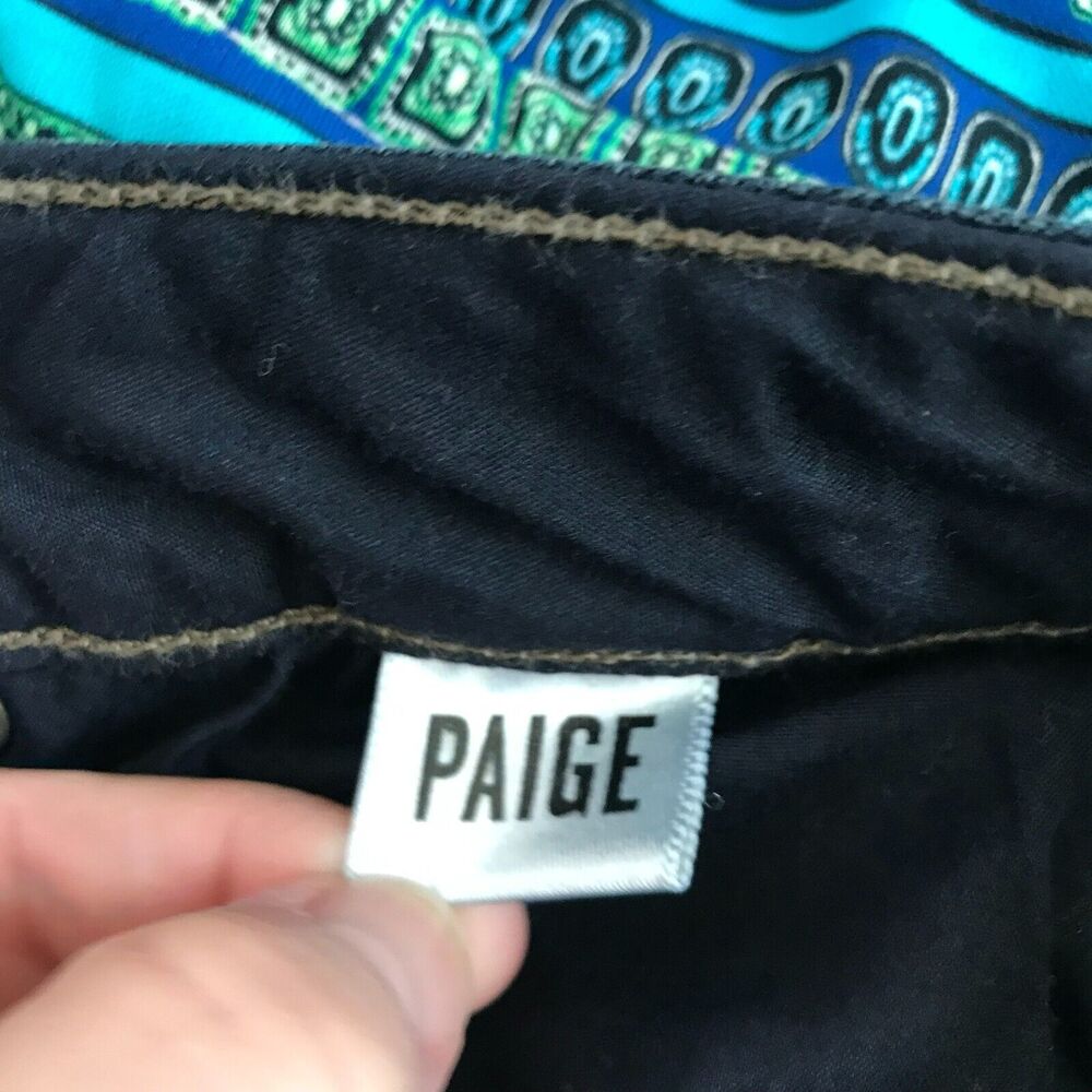 Paige Skyline Skinny Womens 26 Mona Dark Wash Low Rise Pockets Stretch - Picture 9 of 13